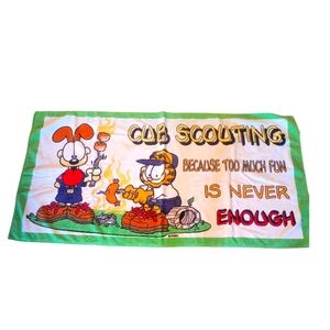 Vintage Garfield and Odie Cub Scouting Beach Towel